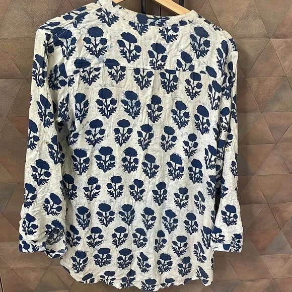 A beautiful indigo full sleeved shirt kurta - Picture 5 of 6